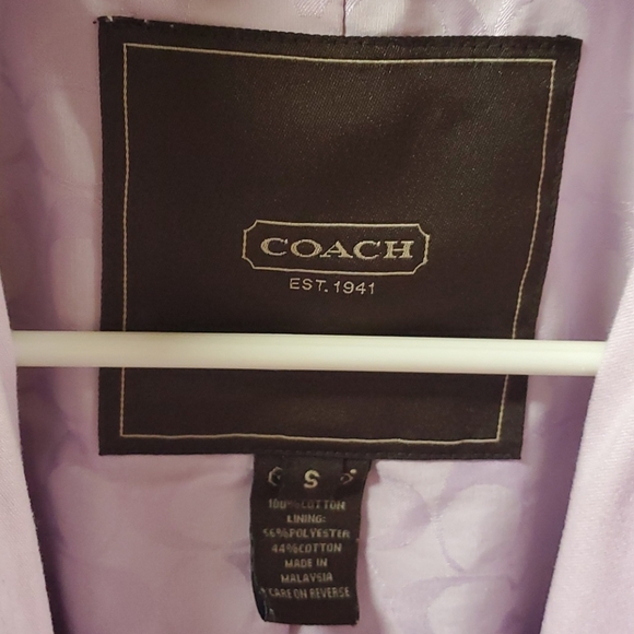 Coach Lavender Jacket Size Small - Picture 3 of 5